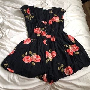 black/rose urban outfitters romper